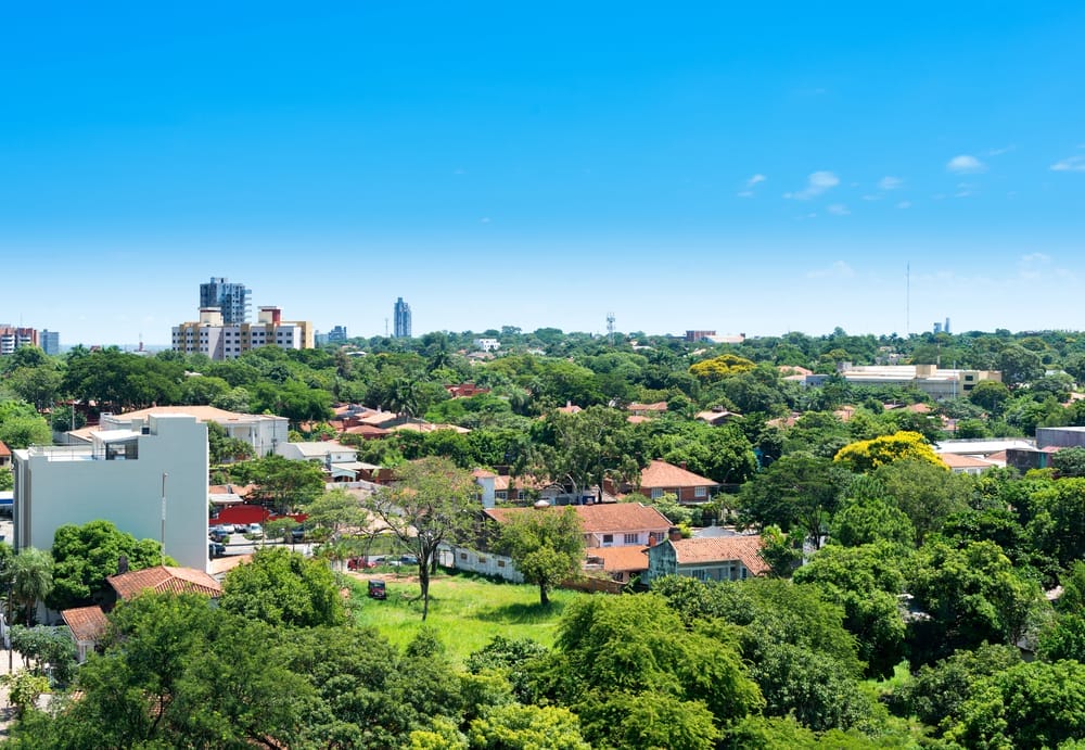View of a residential neighborhood at Asuncion, Paraguay.